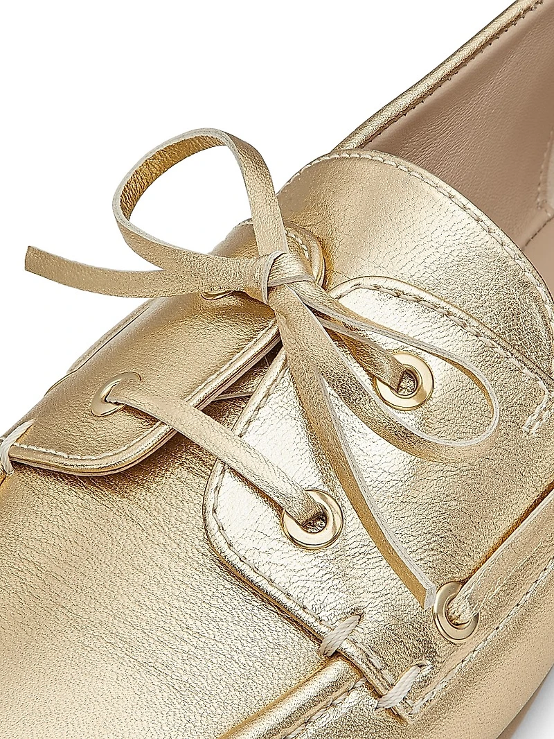 Tinsley Metallic Leather Boat Shoes