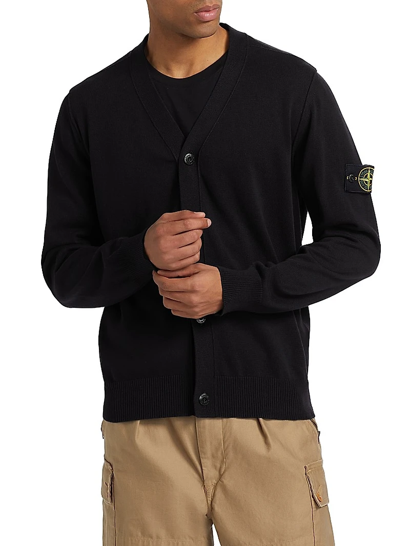 Soft Stretch-Cotton Cardigan