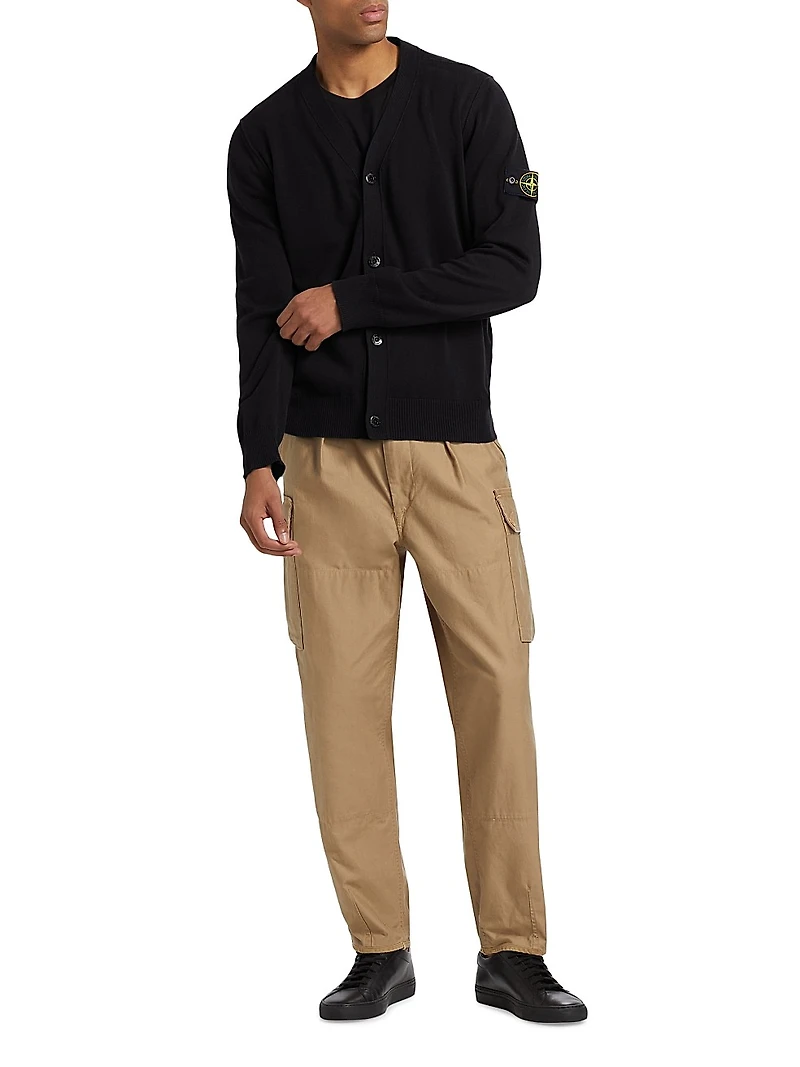 Soft Stretch-Cotton Cardigan