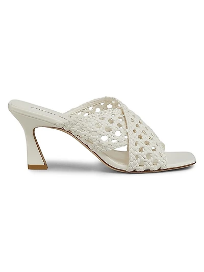 Thea 75MM Woven Leather Slides