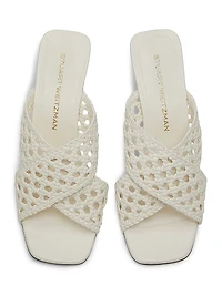 Thea 75MM Woven Leather Slides