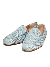 Lee Raffia Leather Loafers