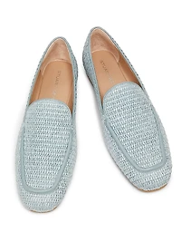 Lee Raffia Leather Loafers