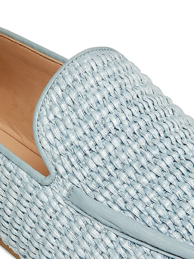 Lee Raffia Leather Loafers