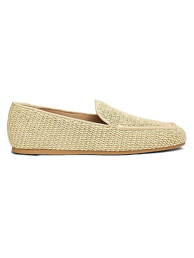 Lee Raffia Leather Loafers