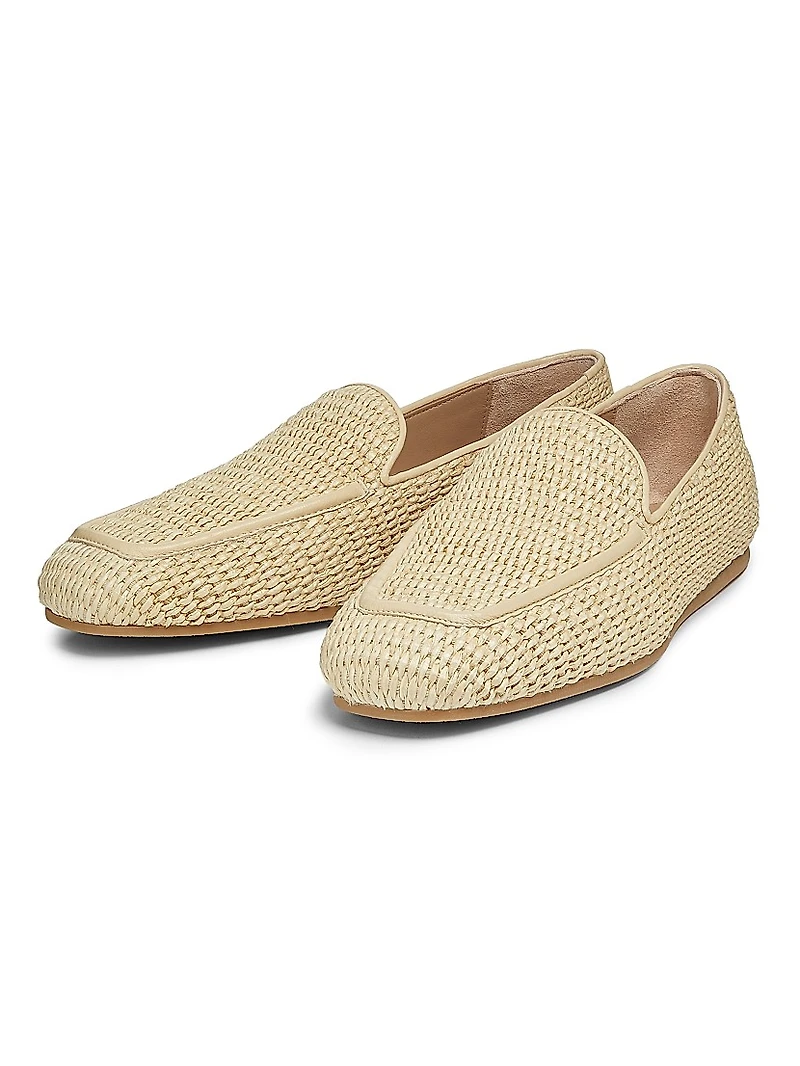 Lee Raffia Leather Loafers