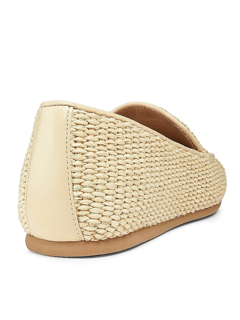 Lee Raffia Leather Loafers