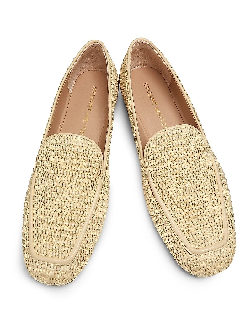 Lee Raffia Leather Loafers