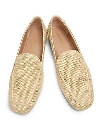 Lee Raffia Leather Loafers