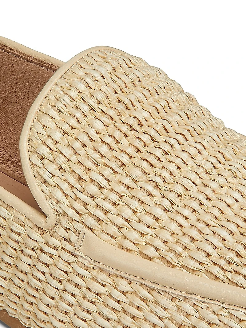 Lee Raffia Leather Loafers