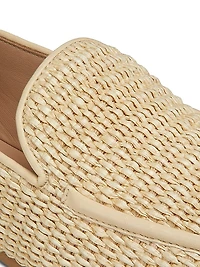 Lee Raffia Leather Loafers