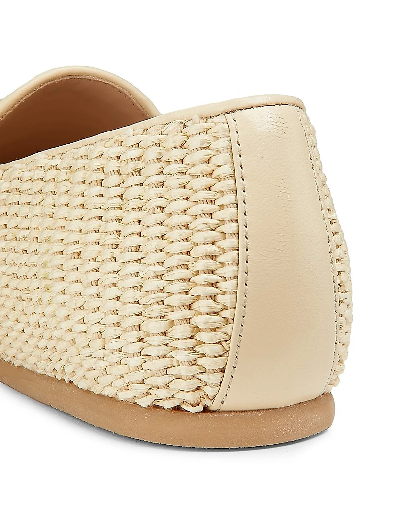 Lee Raffia Leather Loafers