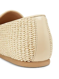 Lee Raffia Leather Loafers
