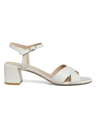 Dayna Leather Block-Heel Sandals