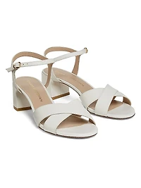 Dayna Leather Block-Heel Sandals