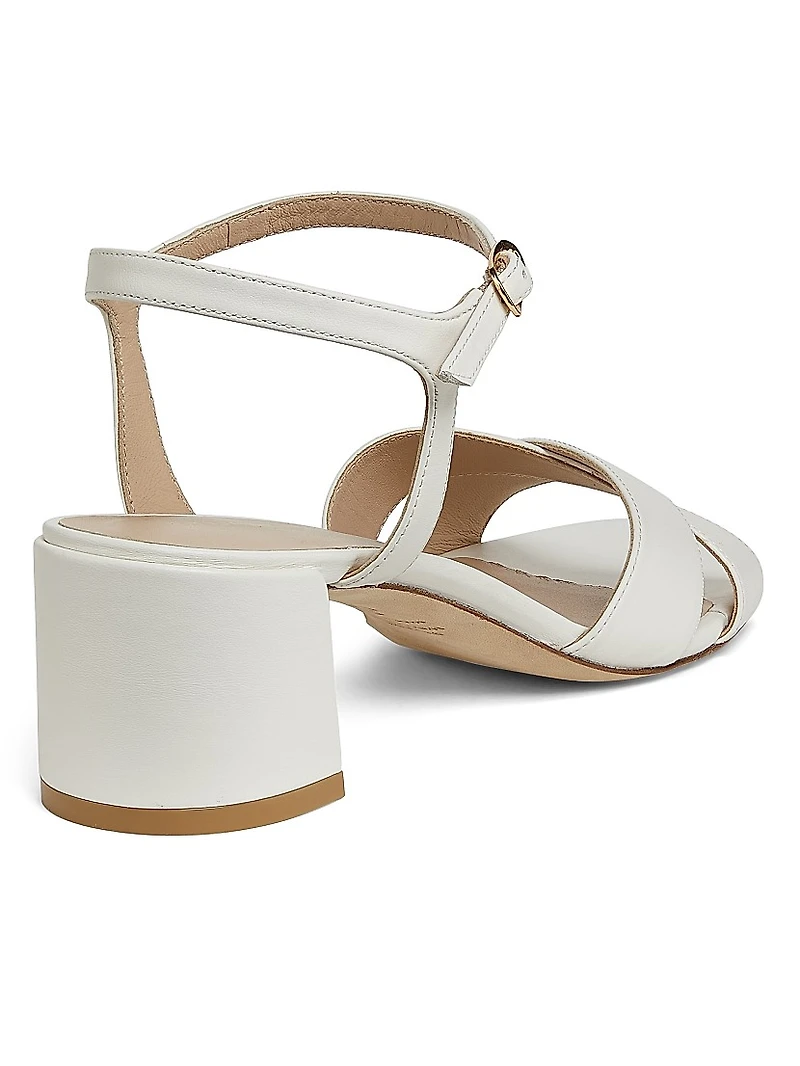 Dayna Leather Block-Heel Sandals