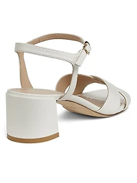 Dayna Leather Block-Heel Sandals