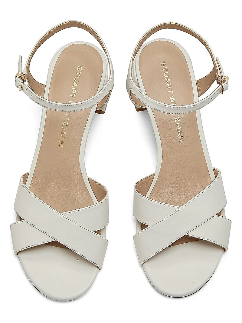 Dayna Leather Block-Heel Sandals