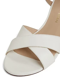Dayna Leather Block-Heel Sandals