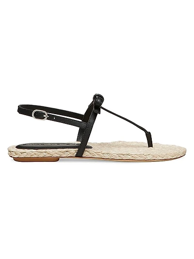 Felicity Bow-Detailed Leather Espadrille T-Strap Sandals