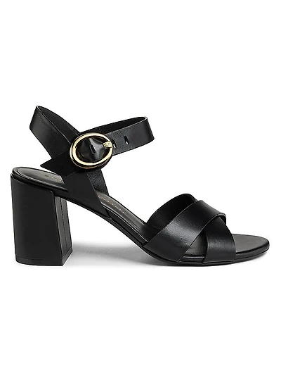 Benni Leather Block-Heel Sandals