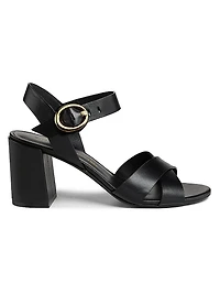 Benni Leather Block-Heel Sandals