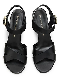 Benni Leather Block-Heel Sandals
