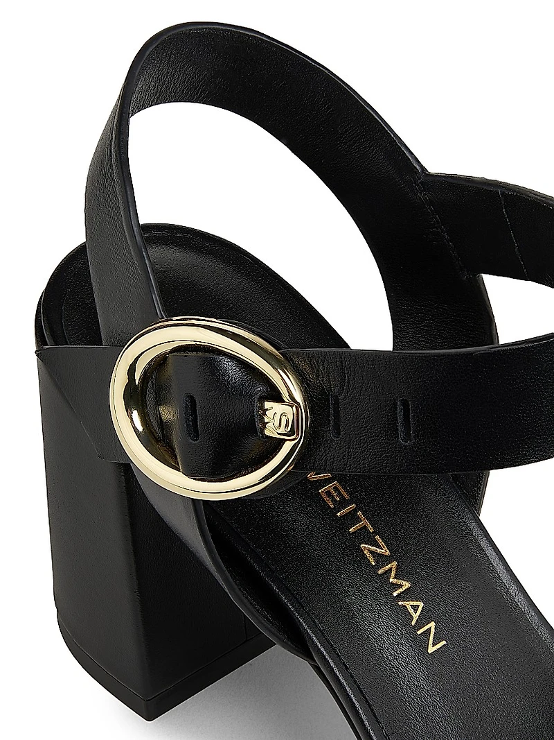 Benni Leather Block-Heel Sandals