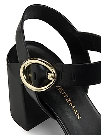 Benni Leather Block-Heel Sandals