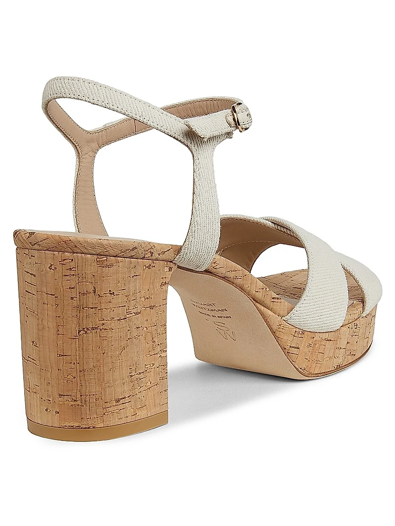 Dayna Denim Cork Platform Sandals
