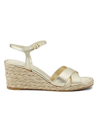 Dayna Metallic-Leather Espadrille Wedges