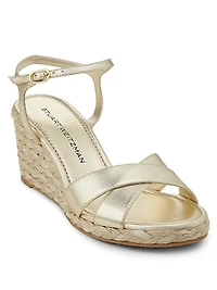 Dayna Metallic-Leather Espadrille Wedges