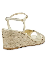 Dayna Metallic-Leather Espadrille Wedges