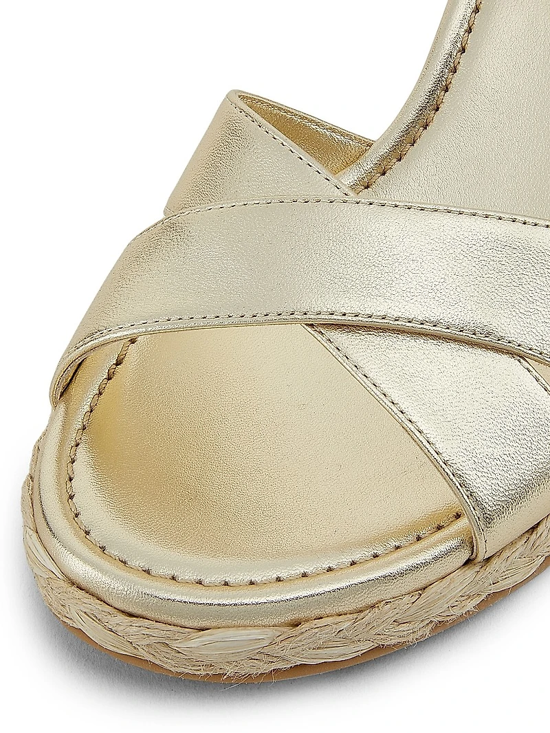 Dayna Metallic-Leather Espadrille Wedges