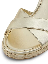 Dayna Metallic-Leather Espadrille Wedges