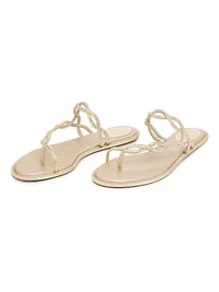 Embellished Satin Flat Sandals