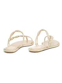 Embellished Satin Flat Sandals