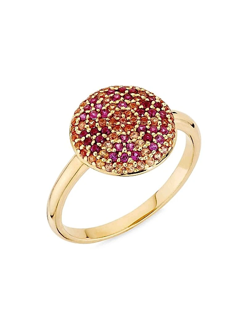 Citron 18K-Yellow-Gold, Ruby & Orange Sapphire Ring