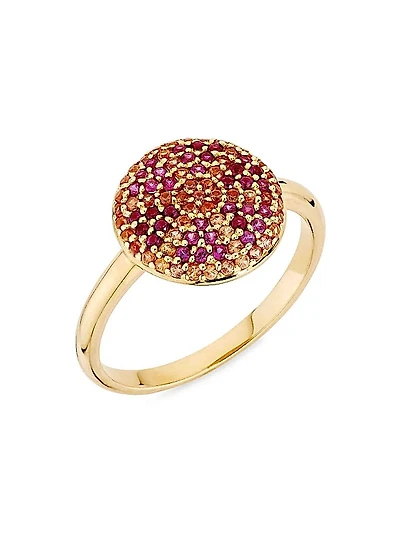 Citron 18K-Yellow-Gold, Ruby & Orange Sapphire Ring