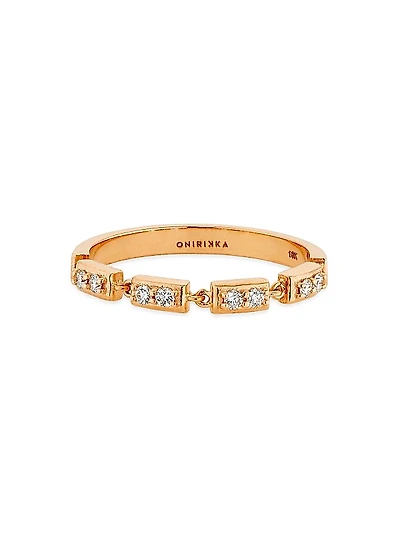 Glimmer 18K-Rose-Gold & 0.12 TCW Diamond Ring