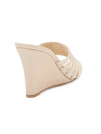 Caovilla 80MM Embellished Satin Wedge Sandals
