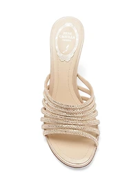 Caovilla 80MM Embellished Satin Wedge Sandals