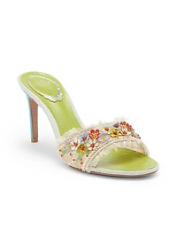 Floral 80MM Lace Satin Sandals