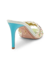 Floral 80MM Lace Satin Sandals