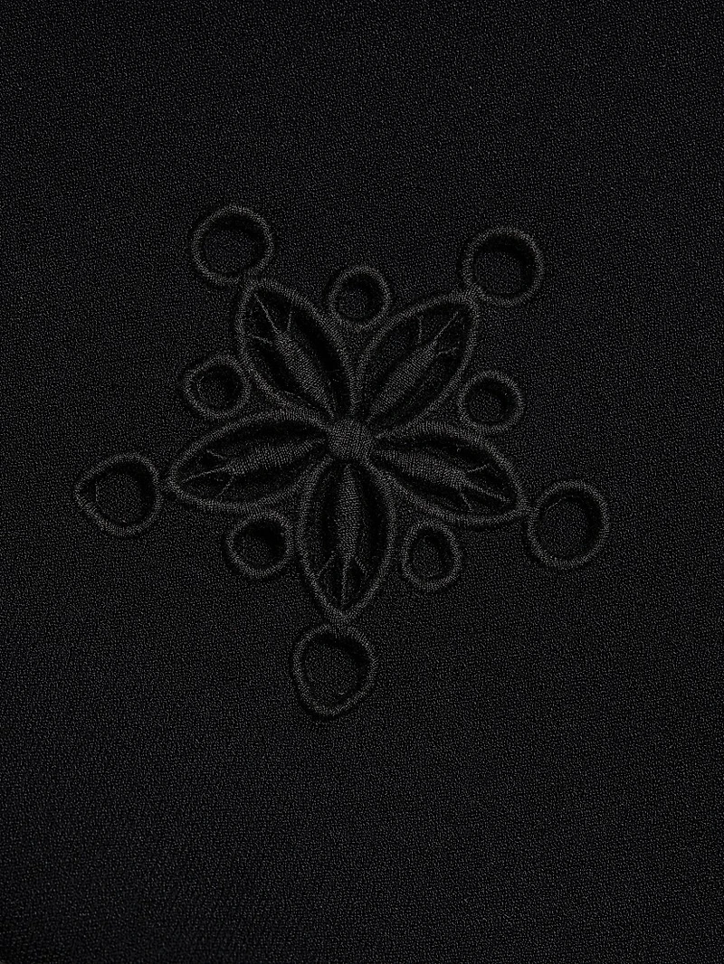 Melly Eyelet Scallop-Hem Midi-Skirt