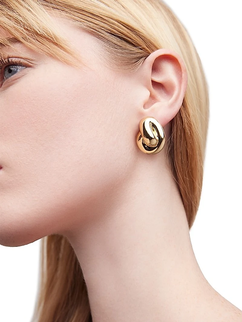 Knot 10K-Gold-Plated Clip-On Earrings