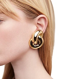 Knot 10K-Gold-Plated Clip-On Earrings