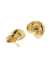 Knot 10K-Gold-Plated Clip-On Earrings