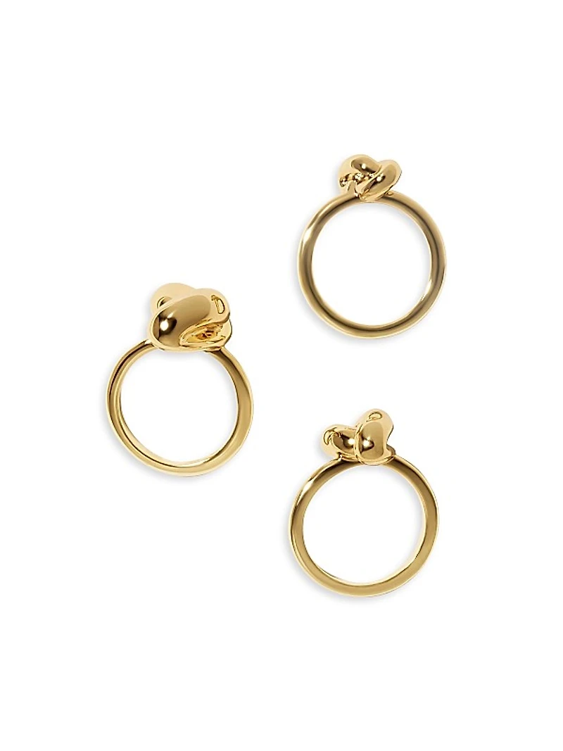Knot 3-Piece 10K-Gold-Plated Ring Set