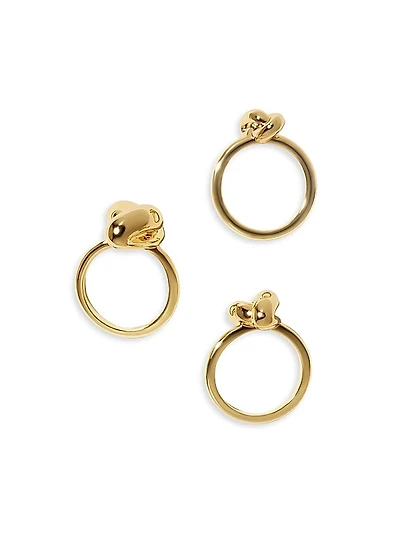 Knot 3-Piece 10K-Gold-Plated Ring Set